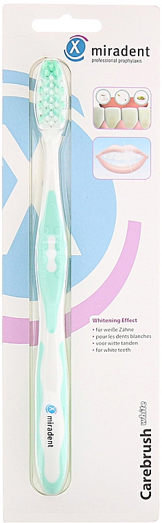 Zahnbürste - Miradent Carebrush Toothbrush White Green — Bild N1