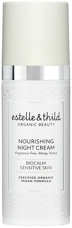 Luxuriöse beruhigende und pflegende Nachtcreme für das Gesicht mit schwarzen Holunderblüten, Jojobaöl und Haferextrakt - Estelle & Thild BioCalm Nourishing Night Cream — Bild N1