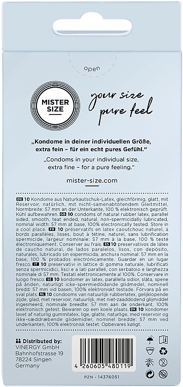 Kondome aus Latex Größe 57 10 St. - Mister Size Extra Fine Condoms — Bild N3