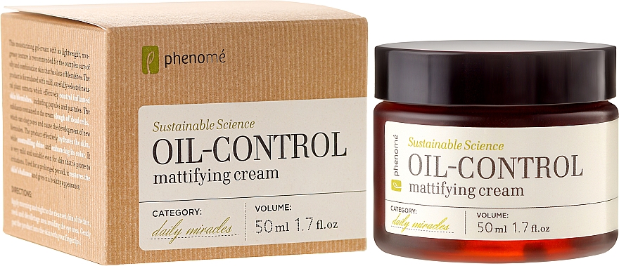 Feuchtigkeitsspendende und mattierende Gesichtscreme - Phenome Sustainable Science Oil-Control Mattifying Cream — Bild N1