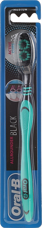 Zahnbürste mittel Allrounder Black Active Cups türkis-schwarz - Oral-B Allrounder Black Medium — Bild N1