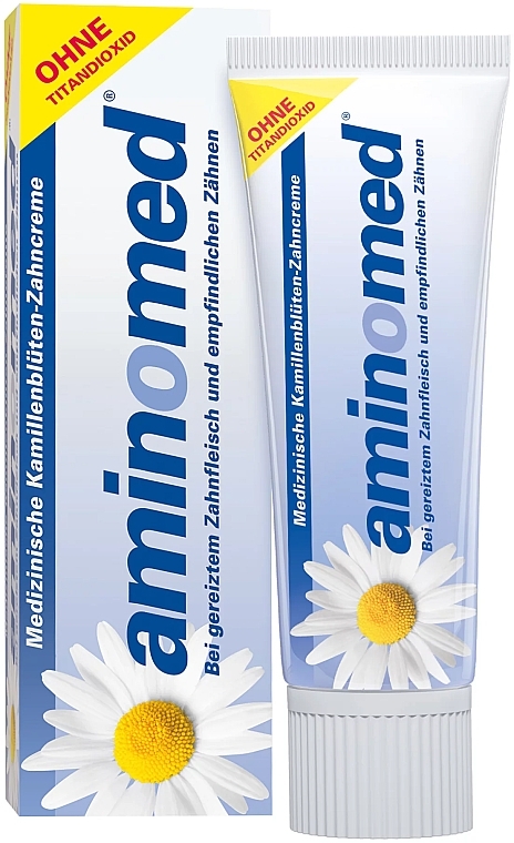 Zahnpasta mit Kamillenblüten ohne Titandioxid - Aminomed — Bild N1