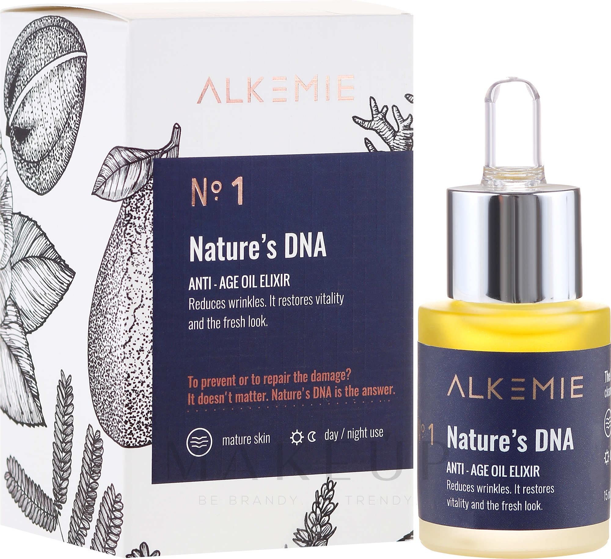 Revitalisierendes Anti-Aging Öl-Elixier für das Gesicht - Alkmie Nature’s DNA Oil Elixir — Bild 15 ml