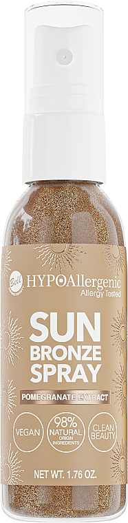 Hypoallergenes Bräunungsspray mit schimmernden Partikeln - Bell Hypoallergenic Sun Bronze Spray — Bild N1