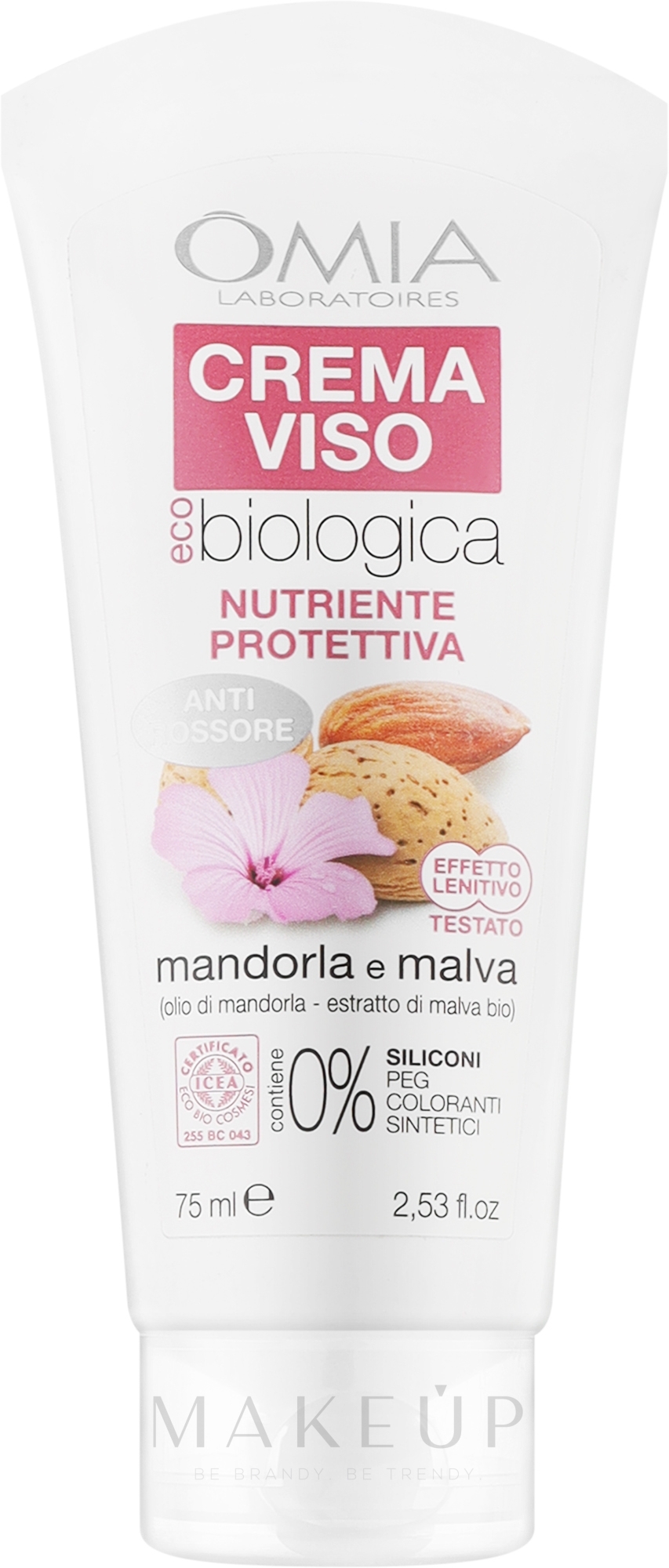 Gesichtscreme mit Mandeln und Malve - Omia Labaratori Ecobio Almond And Mallow Face Cream — Bild 75 ml