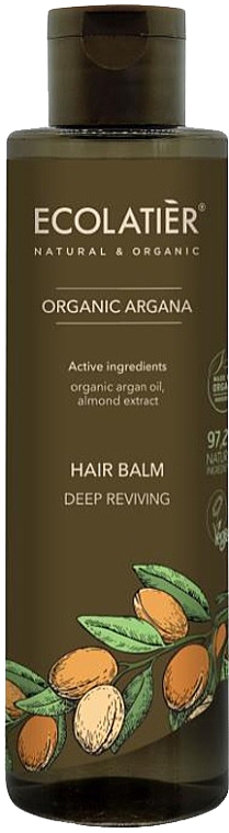 Tief regenerierende Haarspülung mit Bio Arganöl und Mandelextrakt - Ecolatier Organic Argana Hair Balm — Bild N1