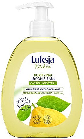 Flüssigseife Zitrone und Basilikum - Luksja Kitchen Purifying Lemon & Basil Caring Hand Wash — Bild N1