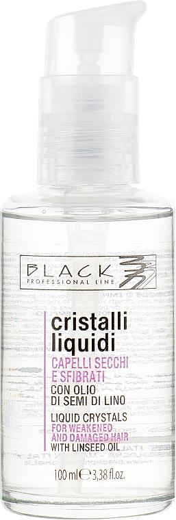 Flüssigkristalle mit Leinsamenextrakt für kraftloses und strapaziertes Haar - Black Professional Line Liquid Crystal — Bild N1