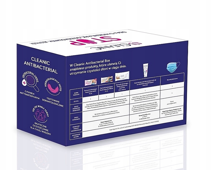 Set - Cleanic Antibacterial Box (wipes/3 pack + hand/gel/50ml + mask/2pcs) — Bild N2