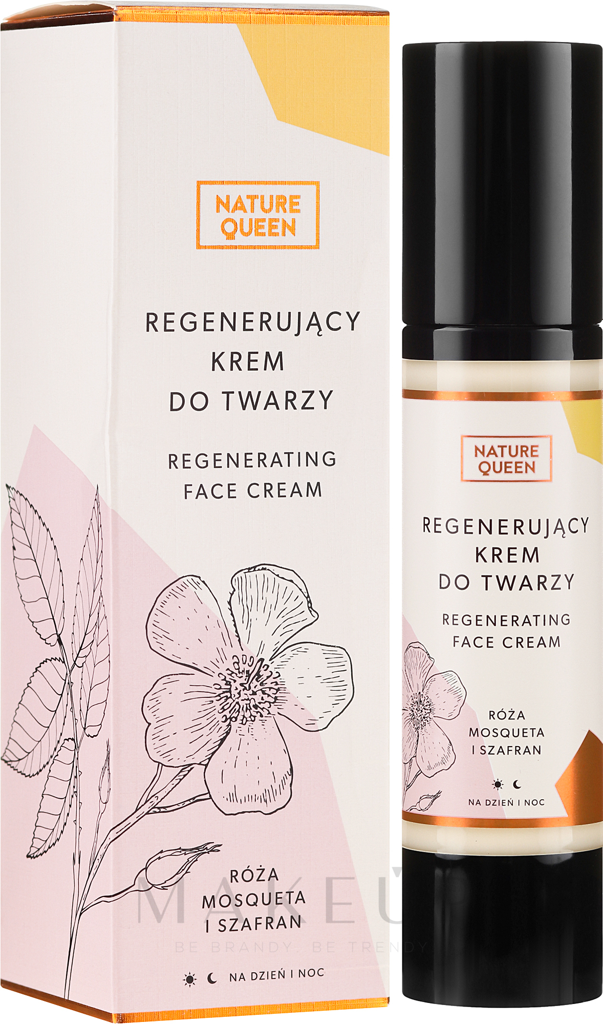 Regenerierende Gesichtscreme mit Rosenöl und Safran - Nature Queen — Bild 50 ml