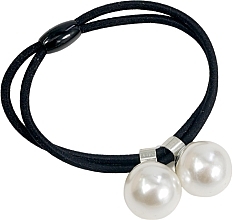 Haargummi mit weißen Perlen schwarz - Lolita Accessories — Bild N1