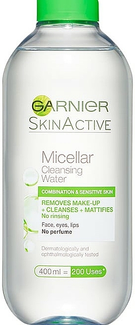 Mizellen-Reinigungswasser für gemischte und empfindliche Haut - Garnier Skin Active Micellar Cleansing Water — Bild N1