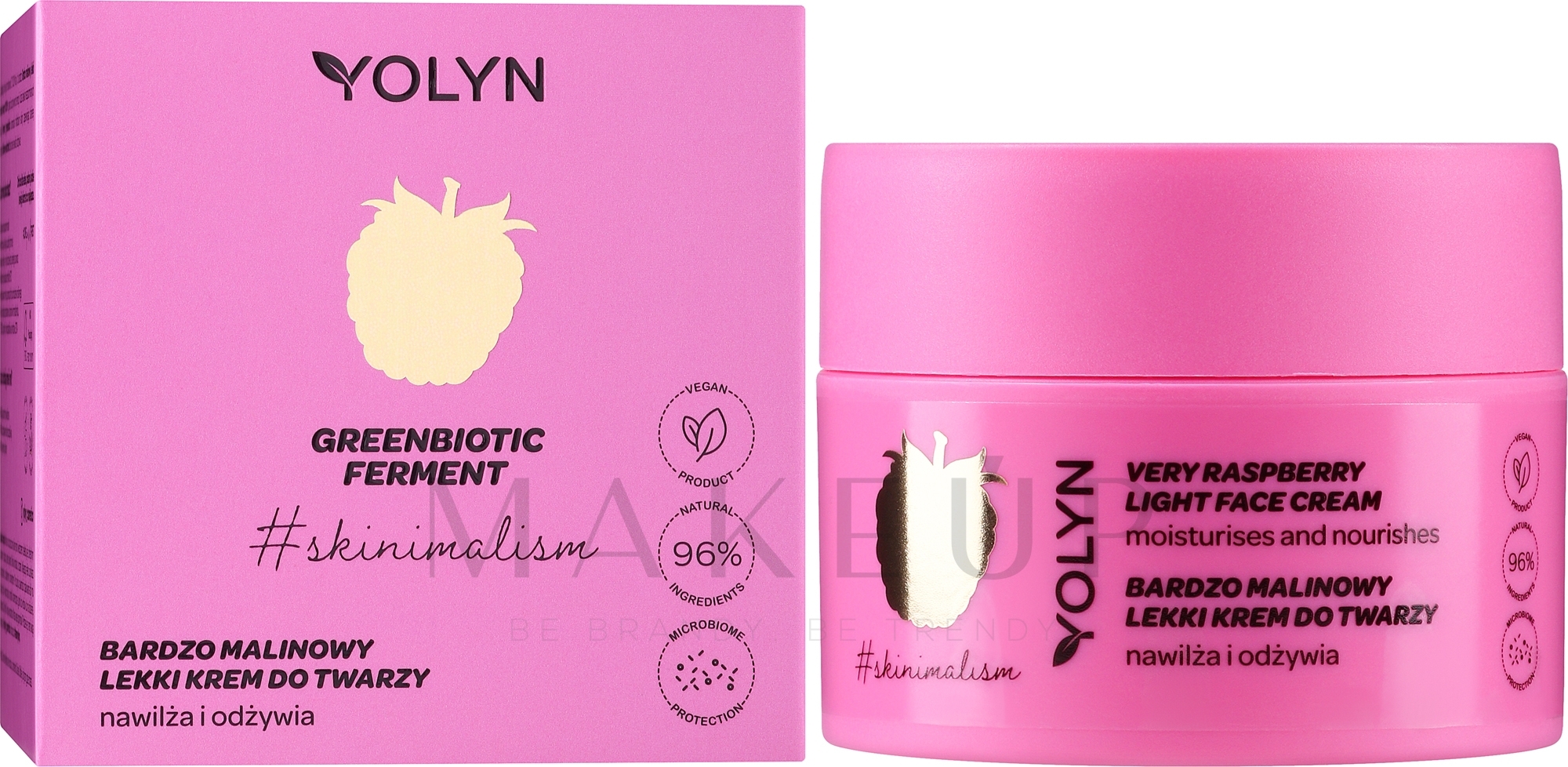 Feuchtigkeitsspendende Gesichtscreme mit Himbeere - Yolyn Very Raspberry Face Cream — Bild 50 ml