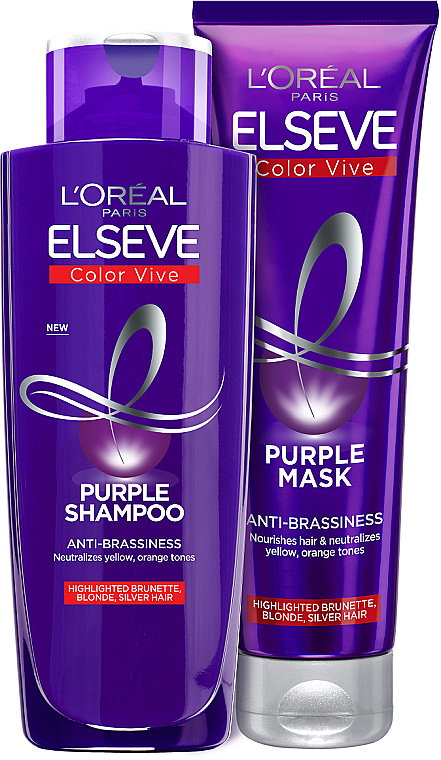 Collor-Shampoo für blondiertes, gesträhntes und silbernes Haar - L'Oreal Paris Elseve Purple — Bild N3
