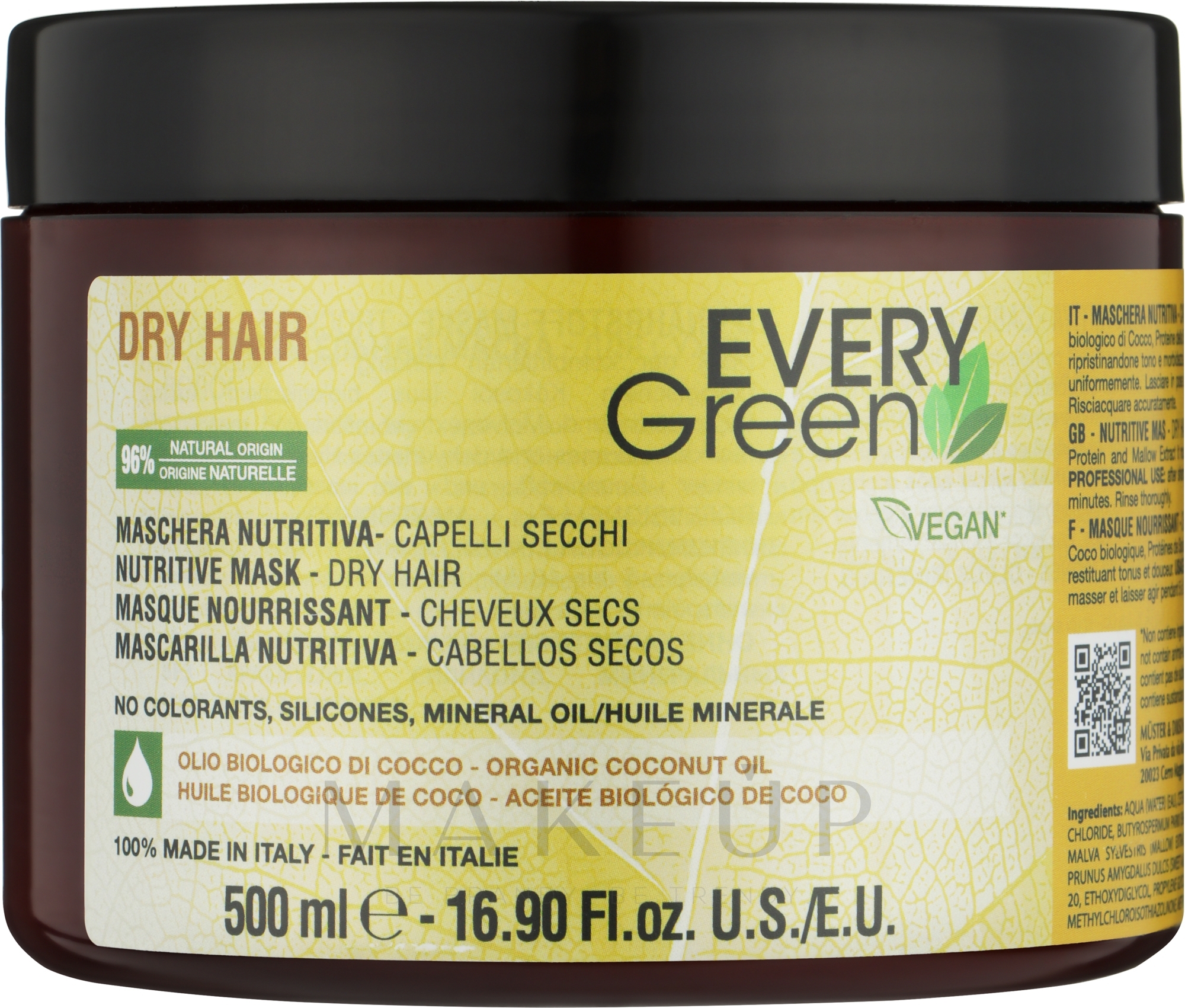 Pflegende Haarmaske für trockenes Haar mit Karitébutter, Sojaprotein und Mandelöl - EveryGreen Dry Hair Nutritive Mask — Bild 500 ml