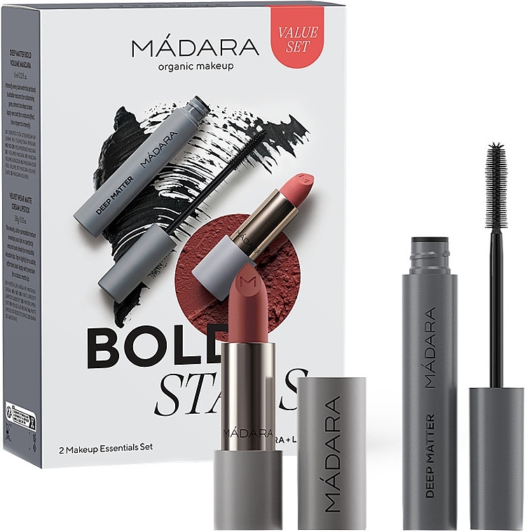 Makeup-Set - Madara Cosmetics Bold Stars 2 Makeup Essentials Set (Mascara/6 ml+Lippenstift/3,8 g)  — Bild N1