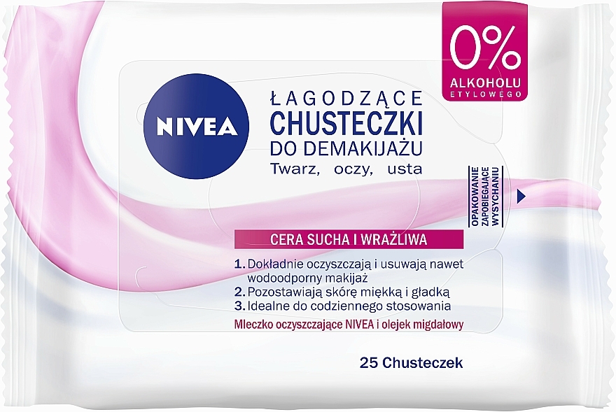 Make-up-Entfernungstücher für trockene und empfindliche Haut 25 St. - NIVEA Aqua Effect Wipes — Bild N1