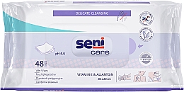 Feuchttücher für die Hautpflege - Seni Care Delicate Cleansing Wet Wipes — Bild N1