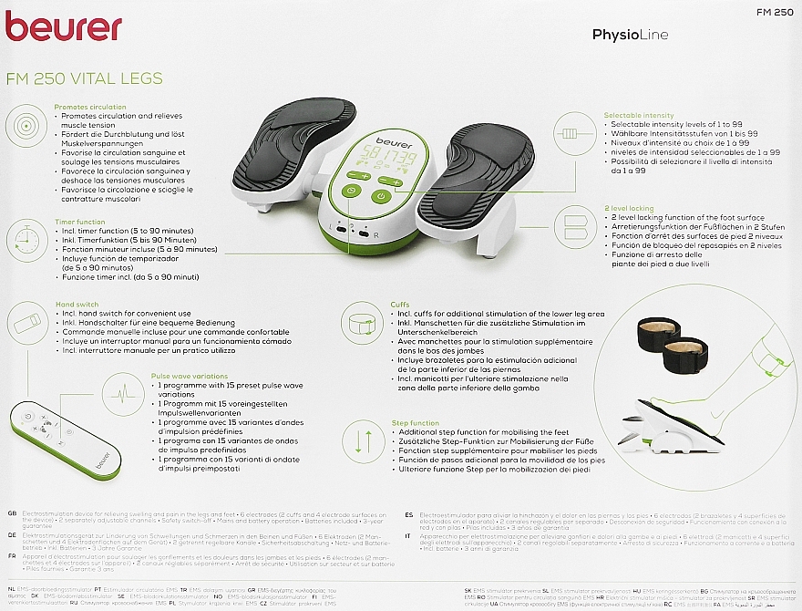 EMS-Durchblutungsstimulator für Füße und Waden - Beurer FM 250 Vital Legs — Bild N2