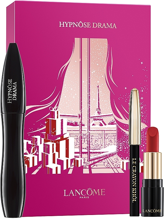 Make-up Set (Mascara 6.5g + Kajalstift 0.7g + Lippenstift 1.6g) - Lancome Hypnose Drama Gift Set