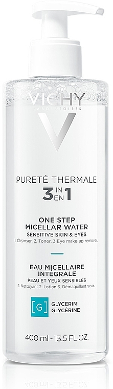 Mizellen-Reinigungsfluid zum Abschminken mit vulkanischem Wasser für empfindliche Haut - Vichy Purete Thermale Mineral Micellar Water — Bild N6