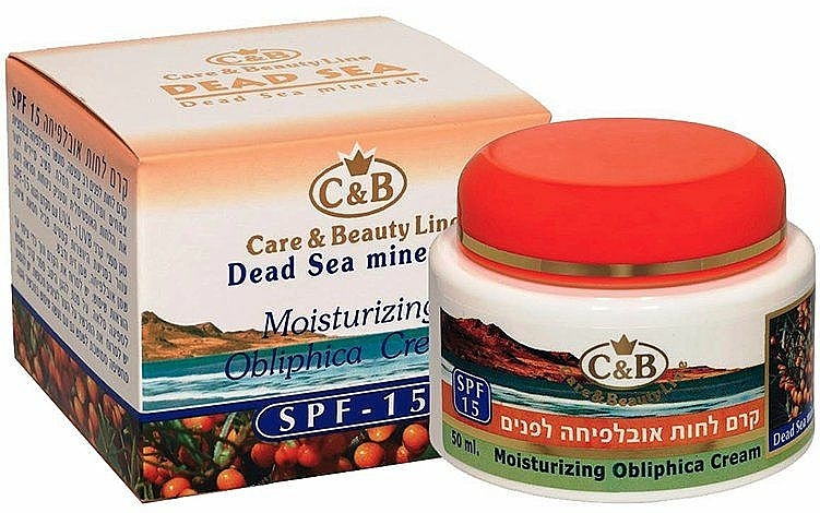 Feuchtigkeitsspendende Gesichtscreme mit Sanddorn und Mineralien aus dem Toten Meer SPF 15 - Care & Beauty Line Moisturizing Obliphica Cream