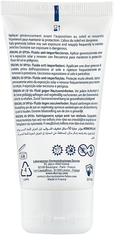 Sonnenschutzfluid für das Gesicht - Ducray Keracnyl UV Anti Blemish Fluid SPF50+ — Bild N2