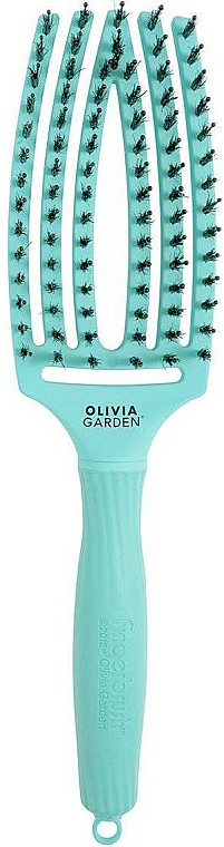 Haarbürste gebogen - Olivia Garden Fingerbrush Tropical Mint — Bild N1