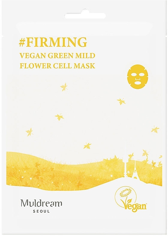 Tuchmaske für das Gesicht - Muldream Vegan Green Mild Flower Cell Mask — Bild N1