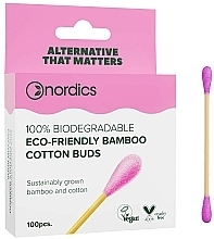Wattestäbchen aus Bambus 100 St. rosa - Nordics Bamboo Cotton Buds Pink — Bild N1