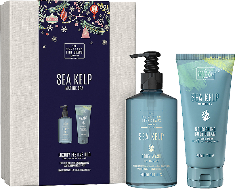 Set - Scottish Fine Soaps Sea Kelp Marine Spa Luxury Festive Duo (sh/gel/300ml + b/cr/200ml) — Bild N1