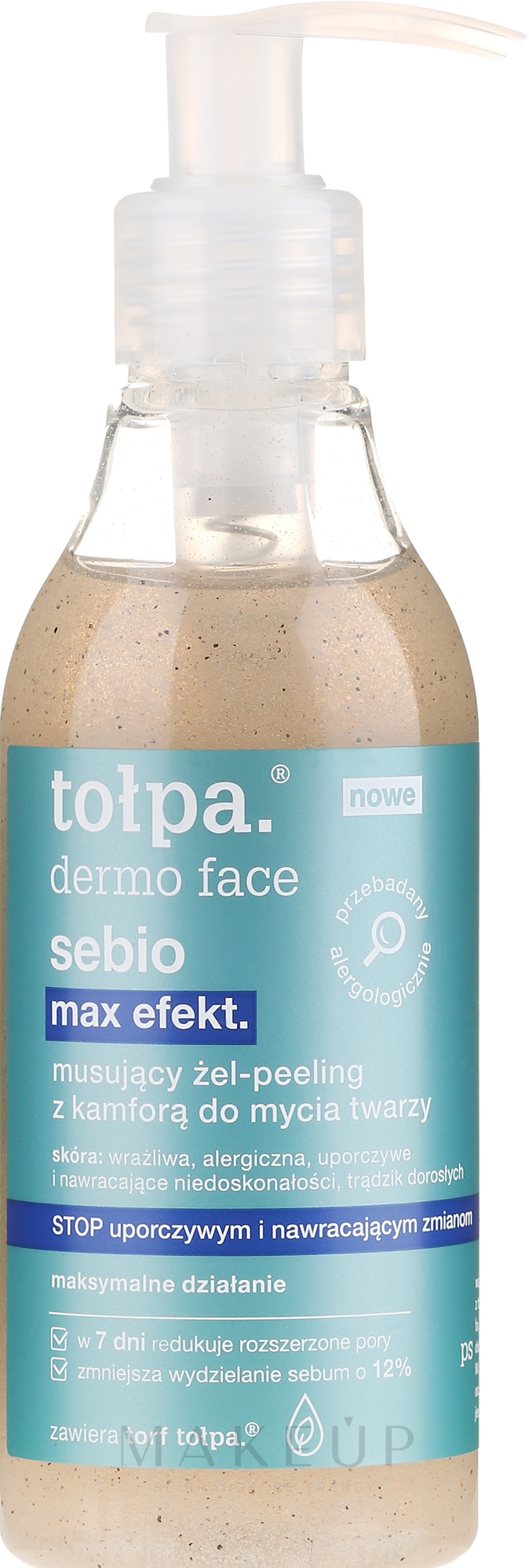 Reinigungsgel-Peeling für Gesicht mit Kampfer - Tolpa Dermo Face Sebio Max Efect Gel-peeling — Bild 195 ml