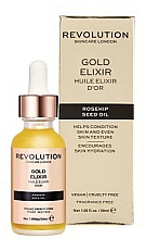 Düfte, Parfümerie und Kosmetik Pflegendes Gesichtselixier mit Hagebuttenkernöl - Makeup Revolution Rosehip Seed Oil Gold Elixir