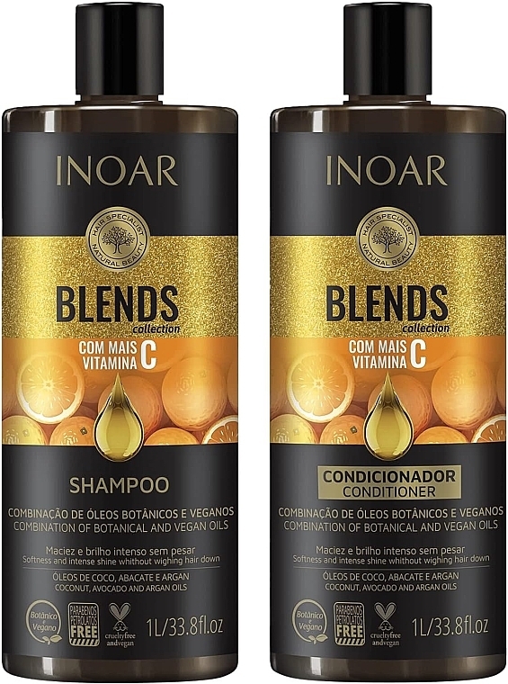 Set - Inoar Blends Collection Vitamin C Duo Kit (shmp/1000ml + cond/1000ml) — Bild N1