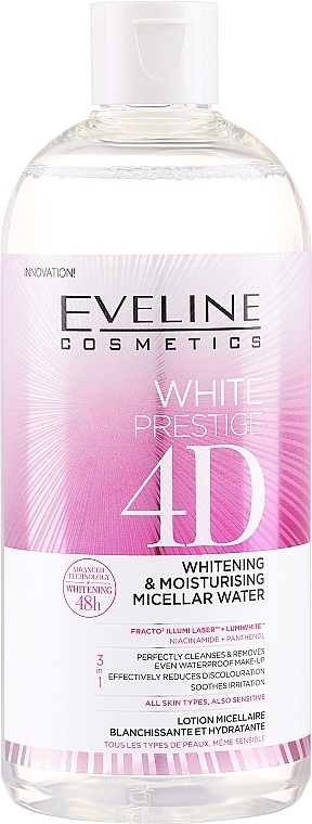 Mizellenwasser - Eveline White Prestige 4d Whitening & Moisturising Micellar Water All Skin — Bild N1