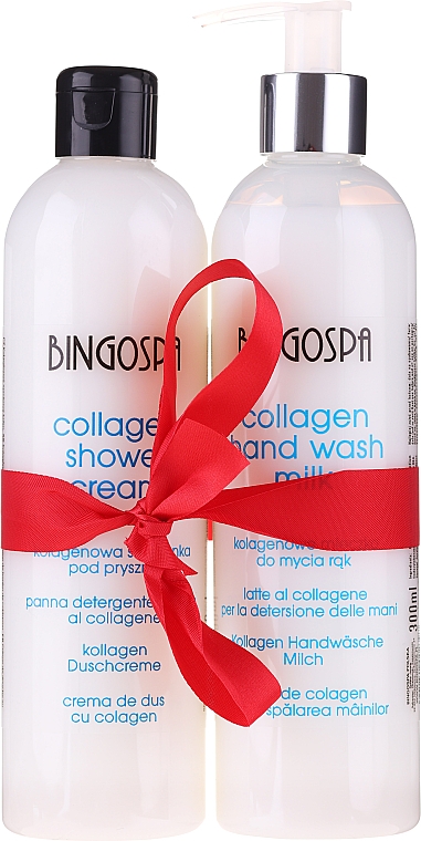 Körperpflegeset - BingoSpa Collagen Pure (Kollagen-Duschcreme 300ml + Kollagen-Handwäsche Milch 300ml)