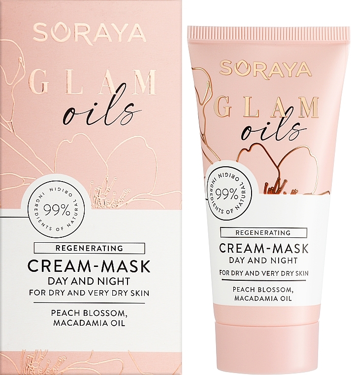 Revitalisierende Gesichtscreme-Maske mit Pfirsichblüte und Macadamiaöl - Soraya Glam Oils Regenerating Cream-Mask — Bild N2