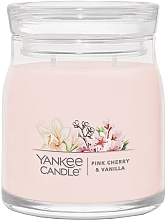 Duftkerze im Glas Rosa Kirsche und Vanille mit 2 Dochten - Yankee Candle Pink Cherry & Vanilla — Bild N1