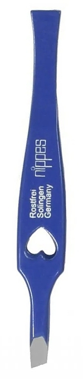 Pinzette geschnitten 8 cm blau  - Nippes Solingen Tweezer 747  — Bild N1