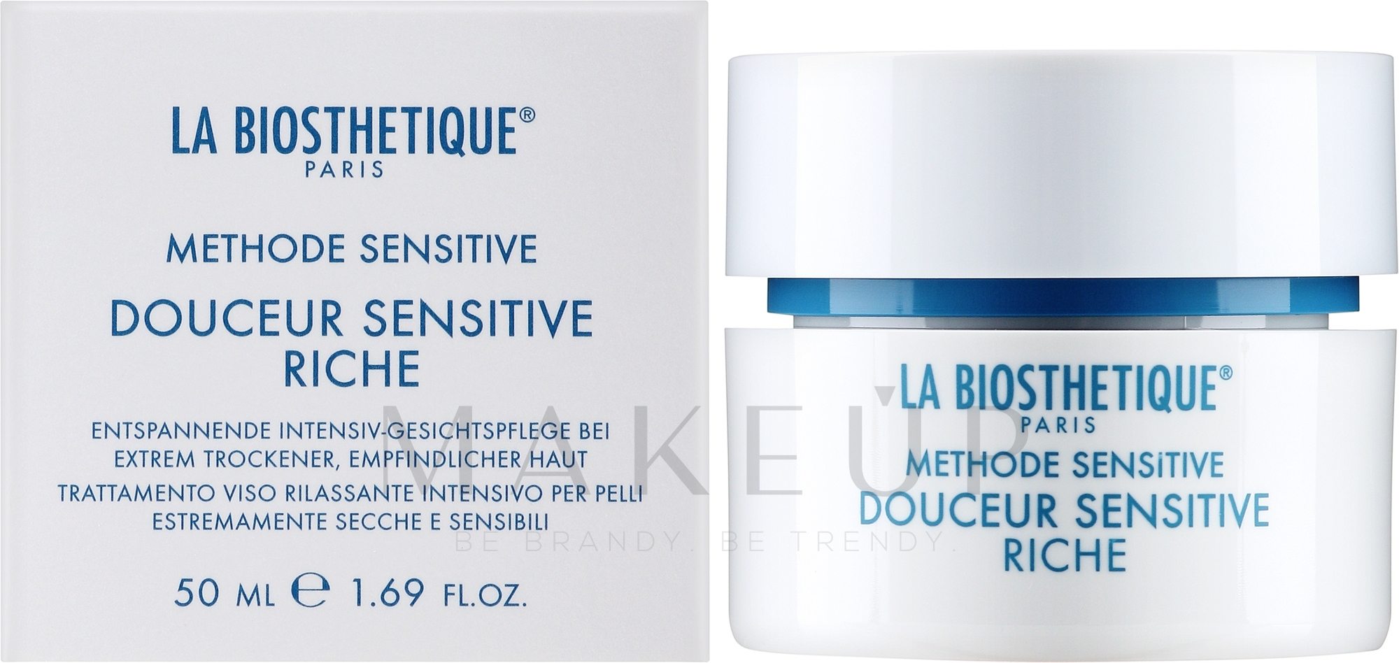 Intensiv pflegende und entspannende reichhaltige Gesichtscreme für extrem trockene und empfindliche Haut - La Biosthetique Douceur Sensitive Riche Cream — Bild 50 ml