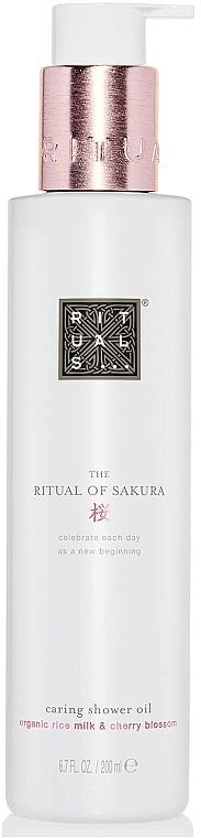 Pflegendes Düschöl mit Kirschblüte und Bio Reismilch - Rituals The Ritual of Sakura Caring Shower Oil — Bild N1