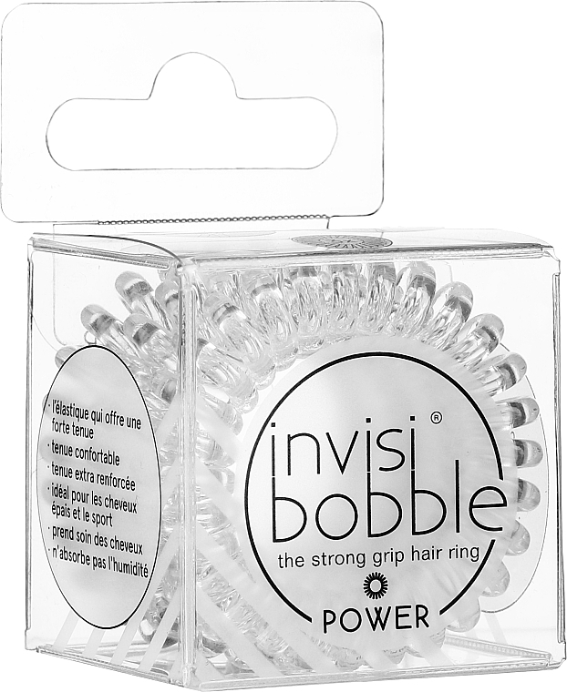 Haargummis "Power Crystal Clear" 3 St. - Invisibobble Power Hair Ring Crystal Clear — Bild N2