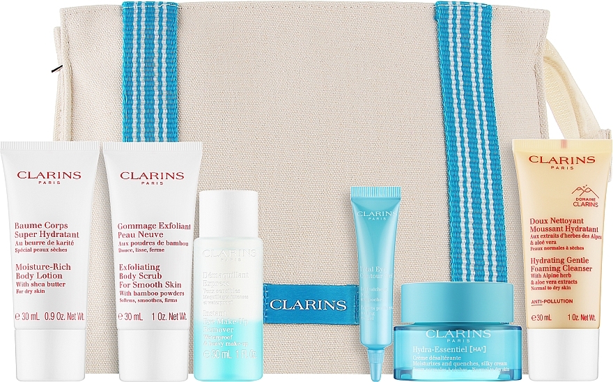 Gesichtspflegeset 7 St. - Clarins Blue Bag Hydration Set — Bild N2