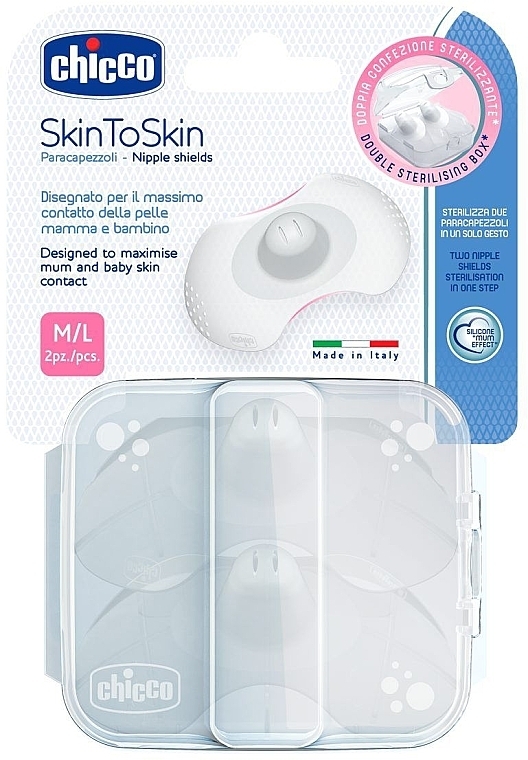 Brusthütchen M-L - Chicco SkinToSkin Nipple Shields M/L  — Bild N1