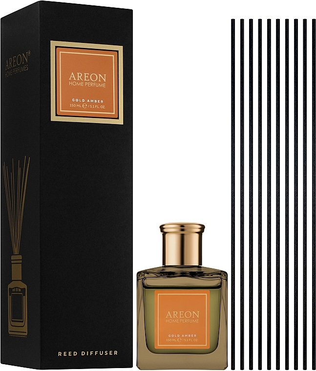 Raumerfrischer Erstklassiger goldener Bernstein PSB07 - Areon Home Perfume Gold Amber Reed Diffuser — Bild N2
