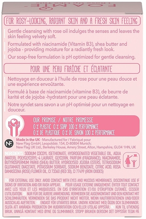 Feste Gesichtsseife mit Vitamin B3 und Rosenöl - Foamie Cleansing Face Bar — Bild N4