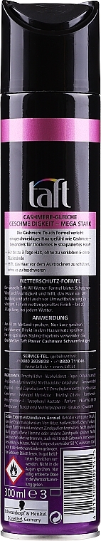 Haarlack Power Mega starker Halt - Schwarzkopf Taft Cashmere Touch Power Hairspray — Bild N3