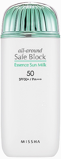 Feuchtigkeitsspendende Sonnenmilch SPF 50+ - Missha All-around Safe Block Essence Sun Milk SPF 50 + PA+++ — Bild N1