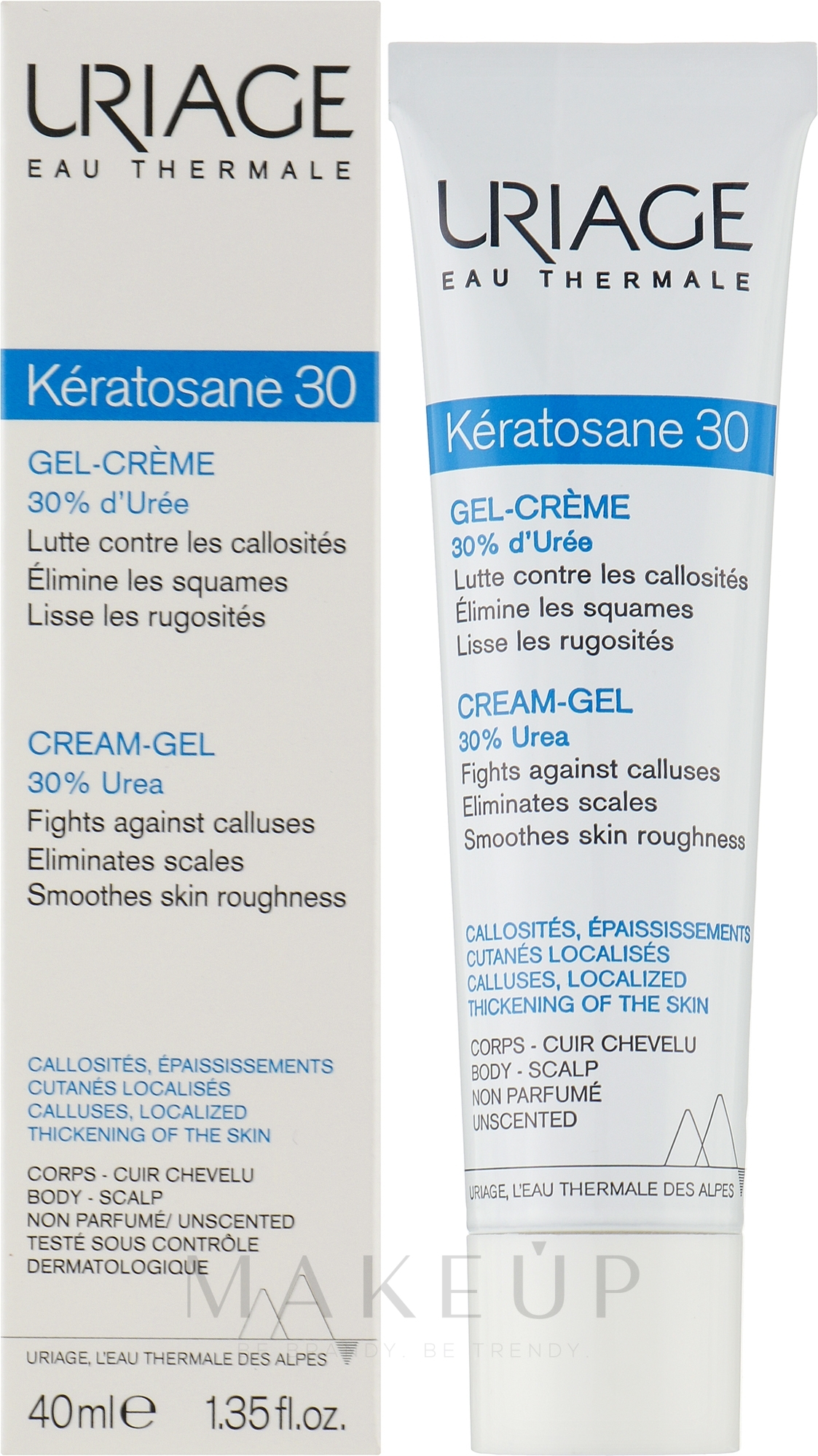 Pflegende Gel-Creme für Schwielen und lokalisierte Hautverdichtungen mit 30% Harnstoff - Uriage Keratosane 30 Gel-Cream — Bild 40 ml