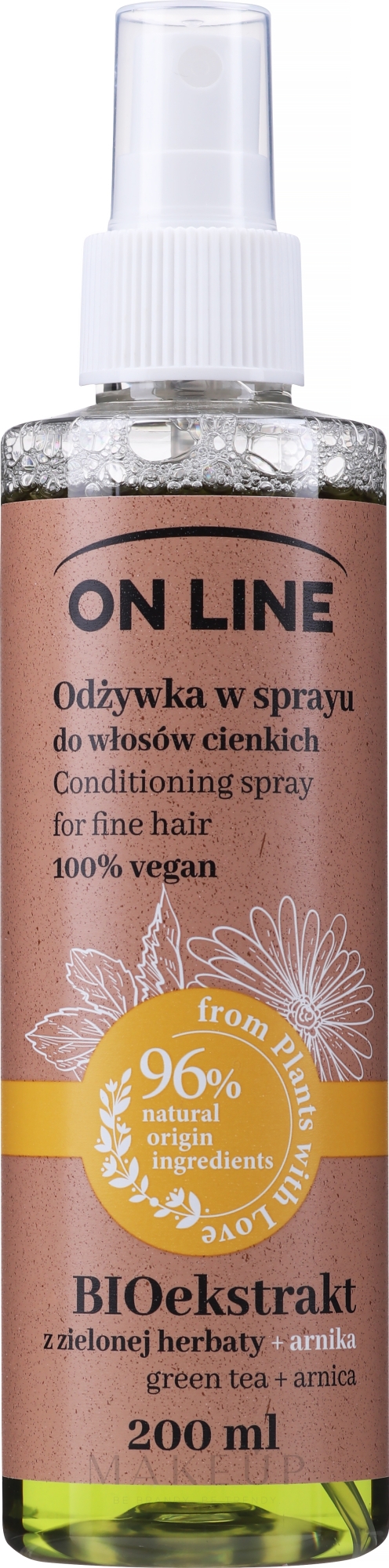 Haarwachstum stimulierendes Spray mit grünem Tee und Arnika - On Line Green Tea + Arnika Conditioning Spray — Bild 200 ml